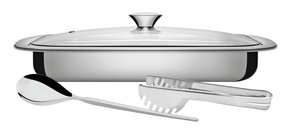 Jogo Assar e Servir Cosmos Aço Inox com Tampa de Vidro Tramontina 3 Peças 64310/114