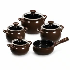 Jogo de Ceramica de Cerâmica 5 Peças New Premiere Joy Chocolate Ceraflame