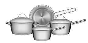 Jogo de Panelas Allegra Aço Inox com Fundo Triplo Tramontina 4 peças 65650/270