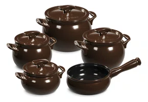 Jogo De Panelas Ceraflame New Premiere+ 5 Pç Chocolate Chocolate