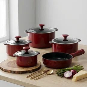 Jogo de Panelas Ceraflame Slim Marsala 5 Peças - Tipo Duo