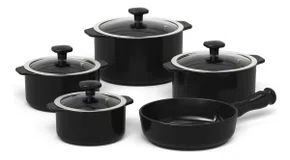 Jogo De Panelas Ceraflame Slim Preto 5 Peças- Tipo Duo