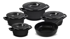 Jogo De Panelas Cerâmica Ceraflame Duo+ Smart 5 Peças Preto