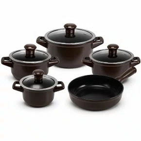 Jogo de Panelas de Cerâmica 5 Peças Duo Smart Chocolate Ceraflame