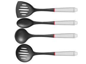 Jogo de Utensílios Nylon com Cabo Aço Inox  Tramontina 4 Peças 66816/710