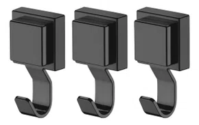 Kit 3 Cabide Gancho Com Ventosa Porta Toalha Banheiro Preto