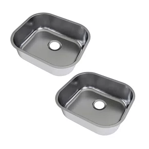 Kit 2 Cuba De Inox Simples Riva 40x34x14,5 S/vsa 3,5 - Docol