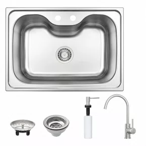 Kit Cuba Inox de Embutir 69x49 Morgana + Válvula + Dosador + Misturador Tramontina