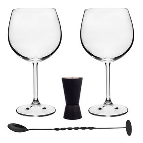 Kit para Gin Preto Authentic 4 peças Bohemia 25236