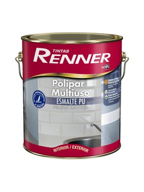 Kit Tinta Esmalte Pu Polipar Branco Brilhante Renner 7200 4,5 Litros
