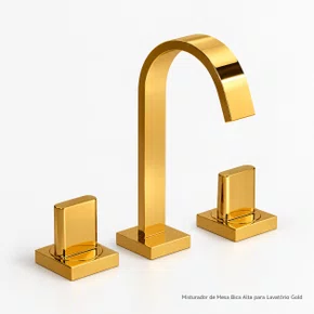 Misturador de Mesa Bica Alta Polo Gold Deca 1877.GL33