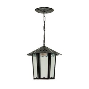 Pendente Colonial Preto Sextavado Vidro Liso Blumenau Iluminação 109200-01