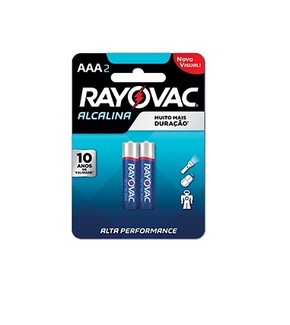 Pilha Alcalina AAA Cartela com 2 Peças Rayovac