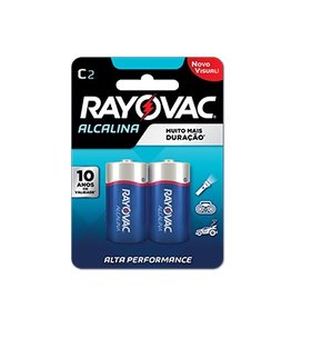 Pilha Alcalina D Cartela com 2 Peças Rayovac