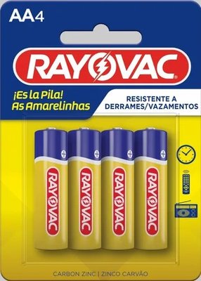 Pilha Amarelinha AA Cartela com 4 Peças Rayovac