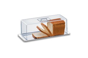 Porta Pão Rocambole e Torta Fria Inox Atina 2 Peças 40x16cm