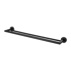 Porta Toalhas Duplo Barra P/ Banho Preto Fosco Lorenzetti
