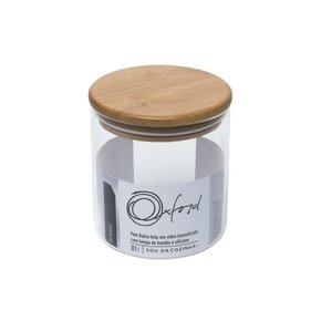 Pote de Vidro com Tampa Bambu Bahia Oxford 600 ml