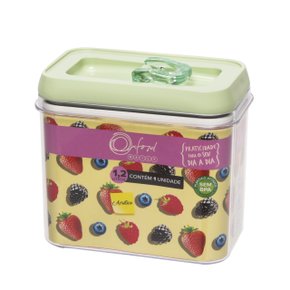Pote Hermético de Acrílico Retangular Menta Oxford 1,2 Litros