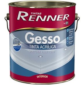 Tinta Acrílica para Gesso Branco Renner 3,6 litros RE4301