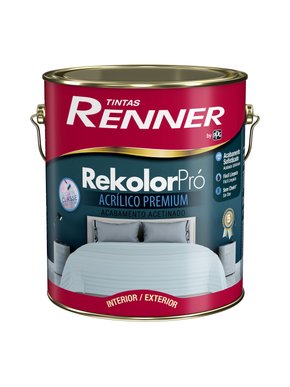Tinta Acrílico Premium Rekolor Pró Branco Acetinado Renner 3,6 litros 1501