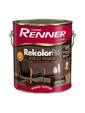Tinta Acrílico Premium Rekolor Pró Branco Fosco Renner 3,6 litros 3700