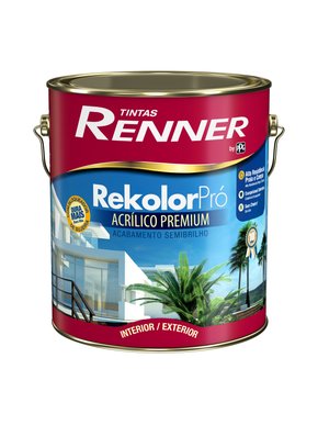 Tinta Acrílico Premium Rekolor Pró Branco Semibrilho Renner 3,6 litros 900