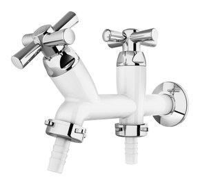 Torneira de Parede Branca com Cromada Tigre 300000454