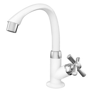 Torneira para Banheiro Branca com Cromada Tigre 300000489