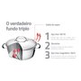 Caçarola Allegra Funda em Aço Inox com Fundo Triplo Tramontina 20cm 62654/200