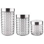 Conjunto de Potes de Vidro com Tampa Inox Bubble Euro 3 Pçs