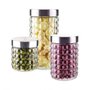 Conjunto de Potes de Vidro com Tampa Inox Bubble Euro 3 Pçs