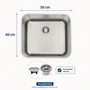 Cuba Inox de Embutir 50x40 Dora Escovada + Válvula Tramontina