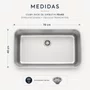 Cuba Inox de Embutir 70x40 Dora Escovada + Válvula Tramontina