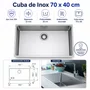 Cuba Inox de Embutir 70x40 Linea Bowl + Válvula Franke
