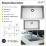 Cuba Inox de Embutir 70x40 Linea Bowl + Válvula Franke