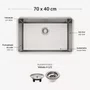 Cuba Inox de Embutir 70x40 Quadrum Undermount + Válvula Tramontina