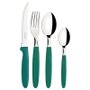 Faqueiro Ipanema Lâmina Aço Inox e Cabo Verde Esmeralda com Pote Plástico Tramontina 24 Peças 23399/091