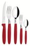 Faqueiro Ipanema Lâmina Aço Inox e Cabo Vermelho com Pote Plástico Tramontina 30 Peças 23398/788