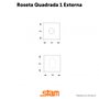 Fechadura Classic 40 3000 Roseta Quadrada Roseta Externa Inox Stam 38216