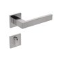 Fechadura Externa Roseta Quadrada Inox Escovado Stam ix60