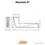 Fechadura 823/27 Roseta Quadrada 1 Banheiro Inox Stam 38578