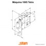 Fechadura 1005 Trinco Rolete Roseta Quadrada Tetra Externa Cromado Stam 14256