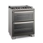 Fogão a Gás 5 Queimadores  Experience Cinza com  Forno Duplo Electrolux FE5DC