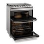 Fogão a Gás 5 Queimadores  Experience Cinza com  Forno Duplo Electrolux FE5DC