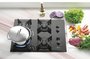 Fogão Cooktop a Gás Infinity 4 queimadores com Mesa de Vidro Preto Tripla Chama Fischer
