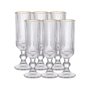 Jogo 6 Taças para Champanhe L¿Hermitage Cameratta 160ml Borda Dourada