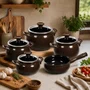 Jogo de Ceramica de Cerâmica 5 Peças New Premiere Joy Chocolate Ceraflame