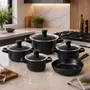 Jogo de Panelas de Cerâmica 5 Peças Duo Smart Preto Ceraflame
