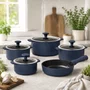 Jogo de Panelas de Cerâmica 5 Peças Slim Azul Indigo Ceraflame